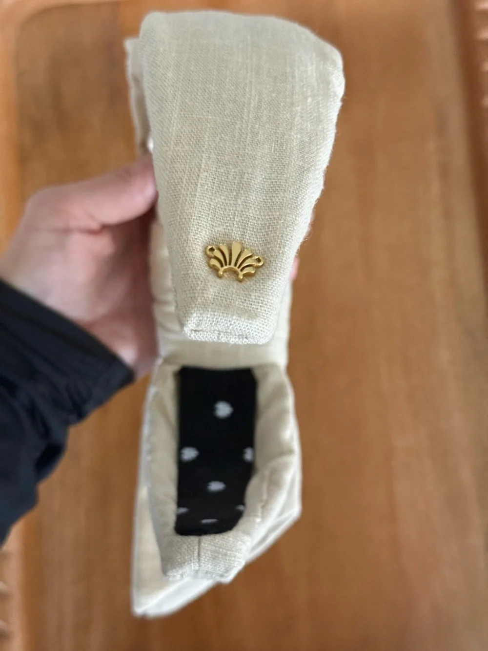 Lele Sadoughi Cream Knotted Linen Headband